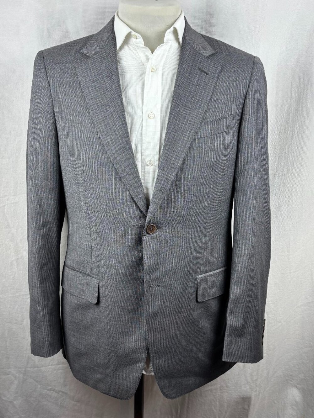 Canali Grey Pinstripe Wool Sport Coat Blazer 50R 40R Made In Italy Harry Rosen